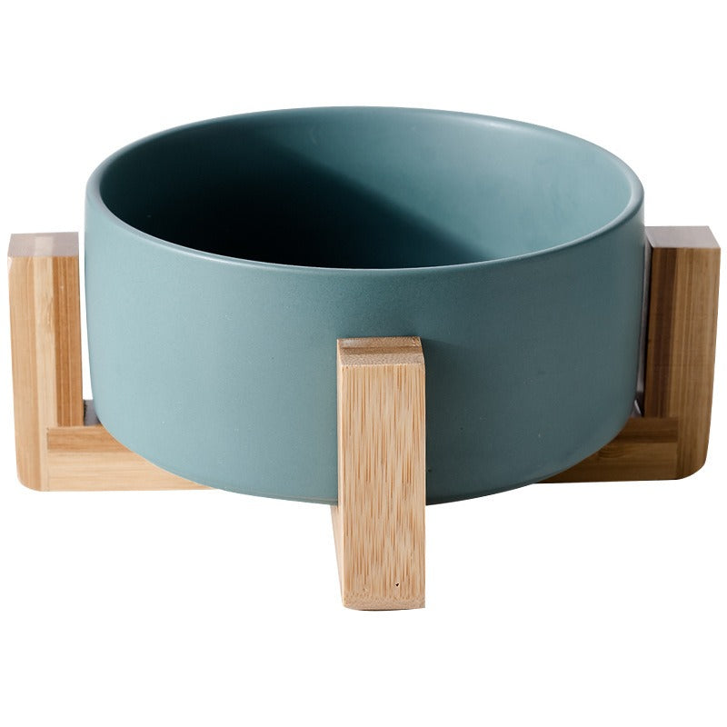 Gamelle Design en Céramique avec Support Bois – Chat & Petit Chien