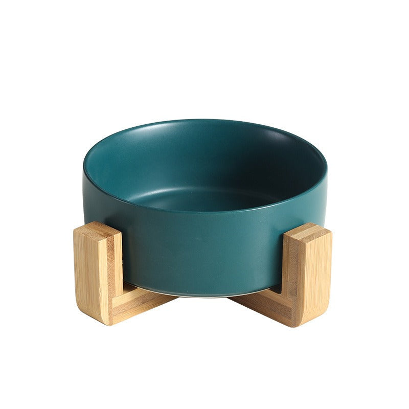 Gamelle Design en Céramique avec Support Bois – Chat & Petit Chien