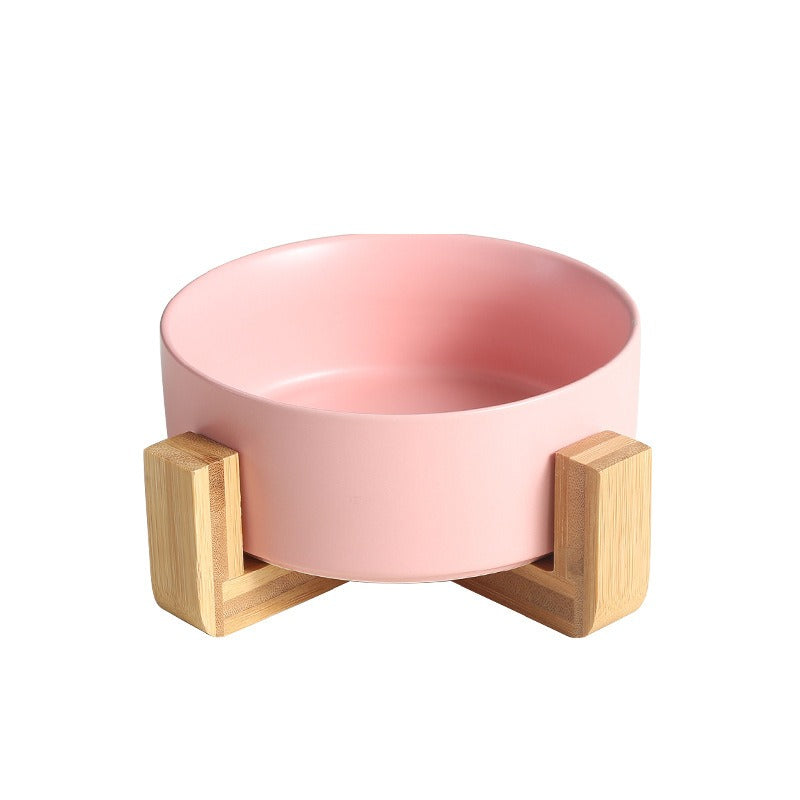 Gamelle Design en Céramique avec Support Bois – Chat & Petit Chien