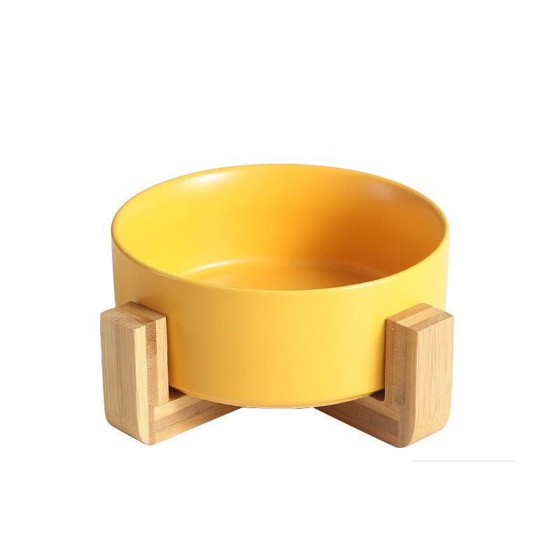 Gamelle Design en Céramique avec Support Bois – Chat & Petit Chien