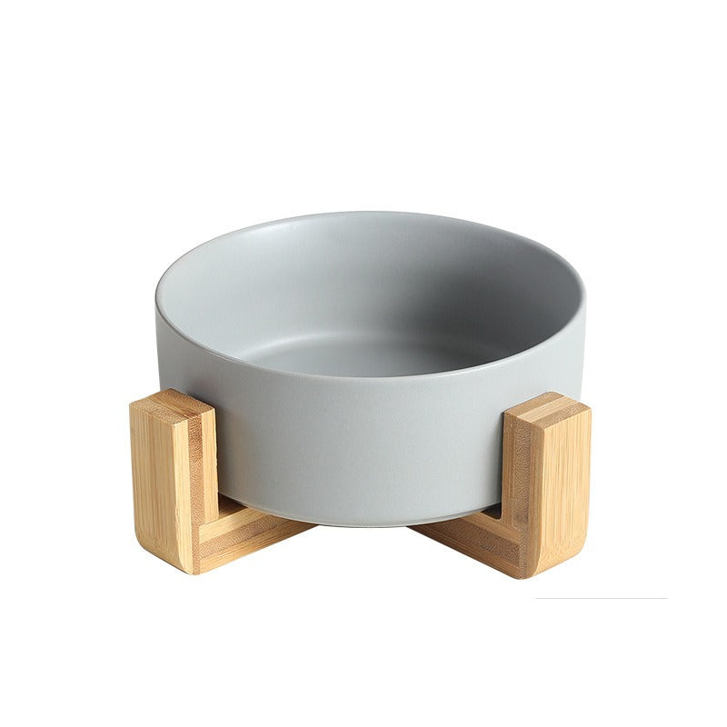 Gamelle Design en Céramique avec Support Bois – Chat & Petit Chien